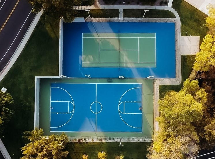 Basket and tennis ball courts